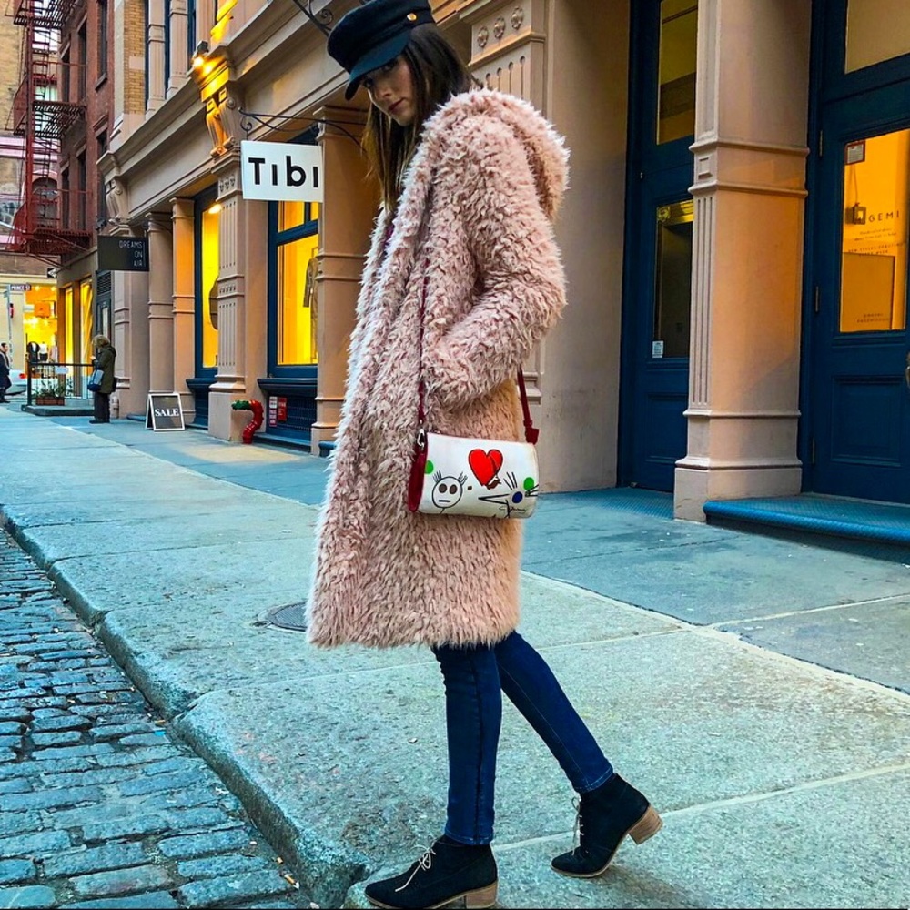 🔴SALE🔴 Blush Pink Shag Coat with Hood